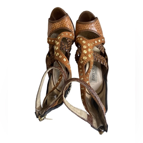 Jimmy Choo Python Khloe Kardashian Heels Platform Pumps Sz37.5 - Picture 13 of 16